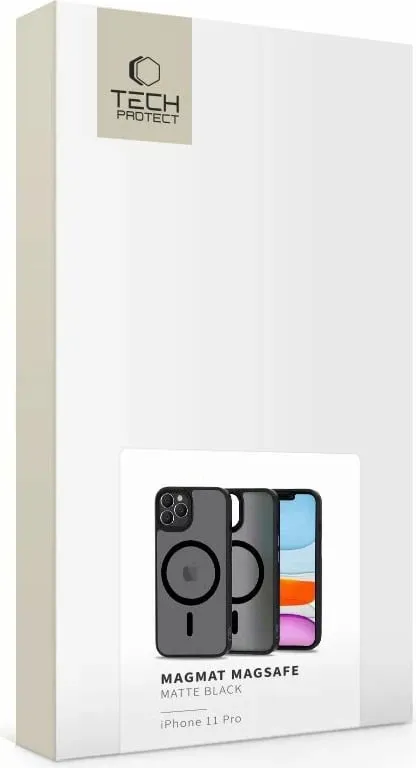 Mbështjellës Tech-Protect MagMat për iPhone 11 Pro, MagSafe, gjysmë-transparent, zi - 5