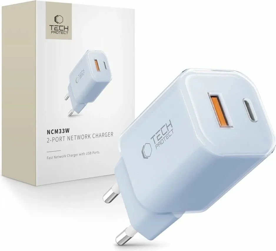 Karikues muri Tech-Protect NCM33W, 2 porta, 33W, Blu - 1