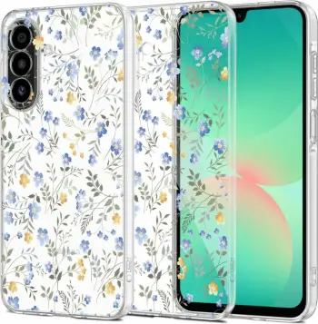 Mbështjellës Tech-Protect FlexAir për Samsung Galaxy A26 5G, Daisies me gjethe, i tejdukshëm