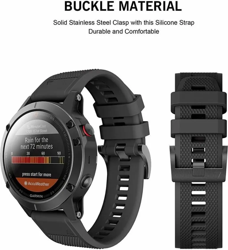 Rrip Tech-Protect Smooth për Garmin Fenix 3/5X/3HR/5X Plus/6X/6X Pro/7X, i zi - 2