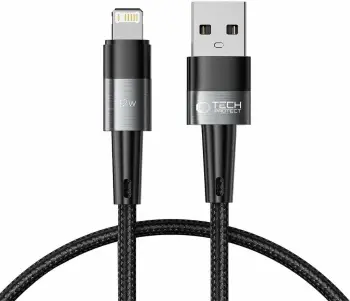 Kabllo Tech-Protect UltraBoost, Lightning në USB-A, 0.25m, 12W, Gri