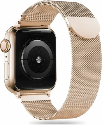 Rrip çeliku për smartwatch Tech-Protect MilaneseBand për Apple Watch 4/5/6/7/8/9/SE 38/40/41mm, ari