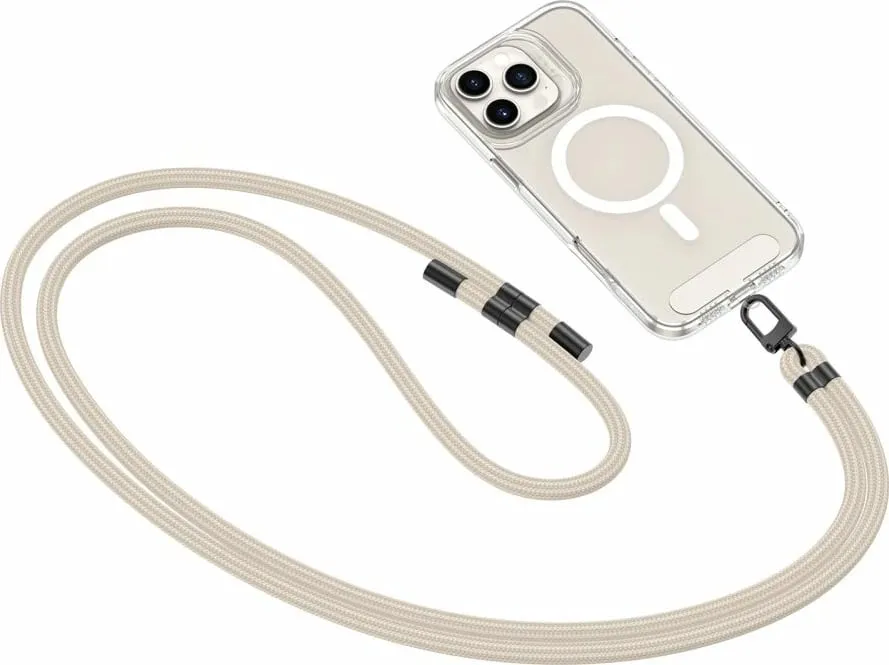 Rrip crossbody për celular Tech-Protect C7S, Bezhe, me 2 adapterë - 2