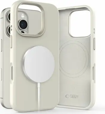 Mbështjellës Tech-Protect Silicone PU MagSafe për iPhone 16 Pro, Bezhe