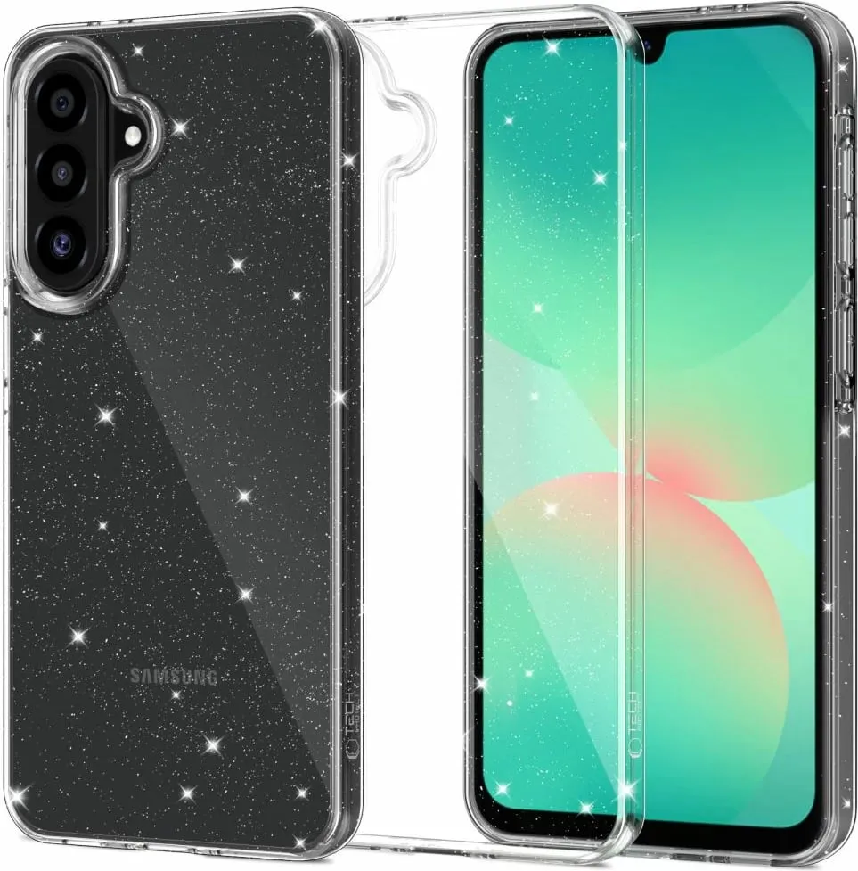 Mbështjellës Tech-Protect FlexAir për Samsung Galaxy A26 5G, Transparent-Glitter - 1