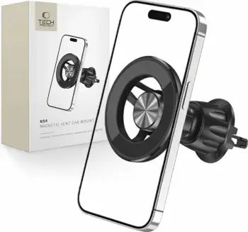 Mbajtëse magnetike për veturë Tech-Protect N54, MagSafe, montim në grilë ajri, e zezë