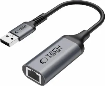 Adapter USB-A 3.0 në Ethernet Tech-Protect UltraBoost, 1000Mbps, i zi