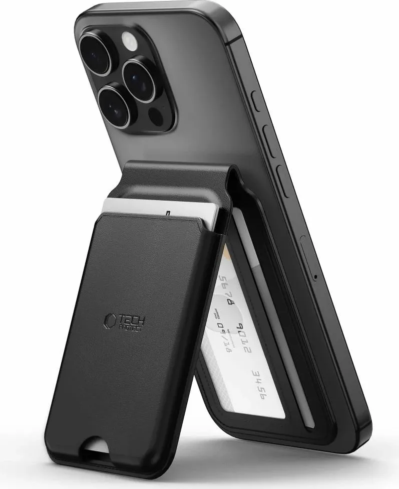 Mbajtës kartelash për smartphone Tech-Protect MagWallet Stand MagSafe, i zi - 2