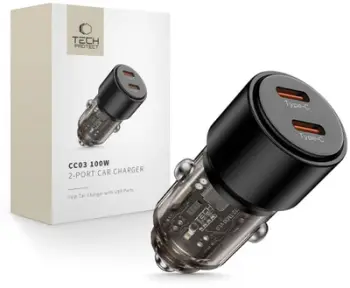 Karikues makine Tech-Protect CC03, 2 porta USB C PD 100W, i zi