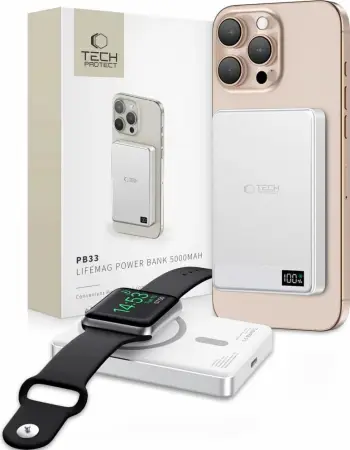 Powerbank Tech-Protect PB33 LifeMag 5000mAh, MagSafe, argjendtë