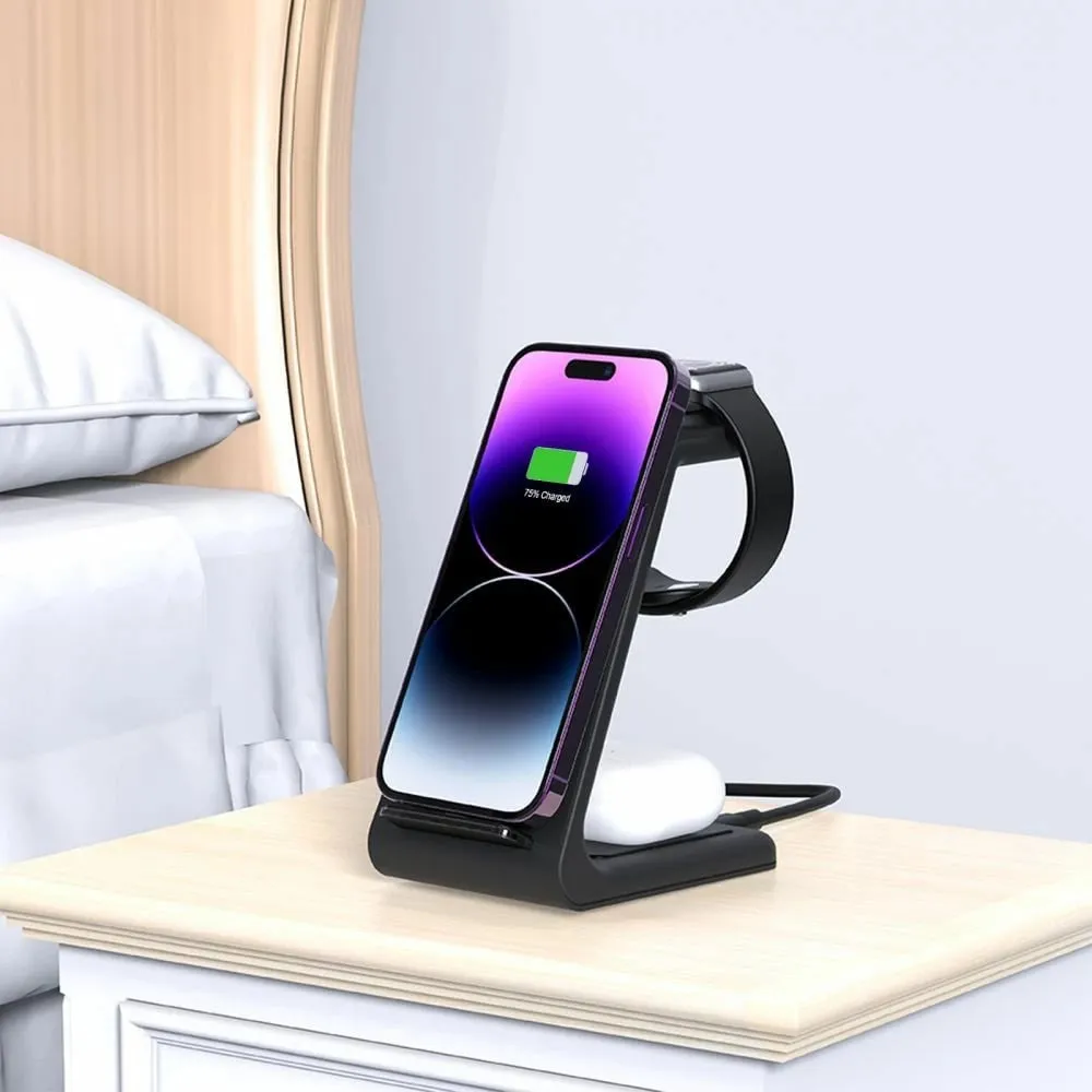 Stacion karikimi 3-në-1 Tech-Protect QI15W-A36 për Apple, i zi - 6
