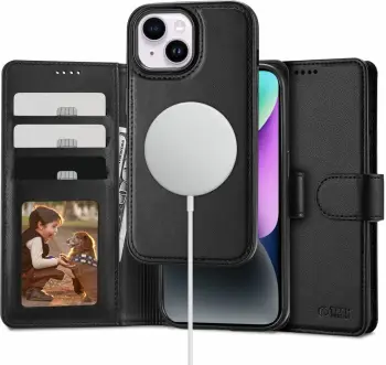 Mbështjellës Tech-Protect Wallet MagSafe për iPhone 14, i zi