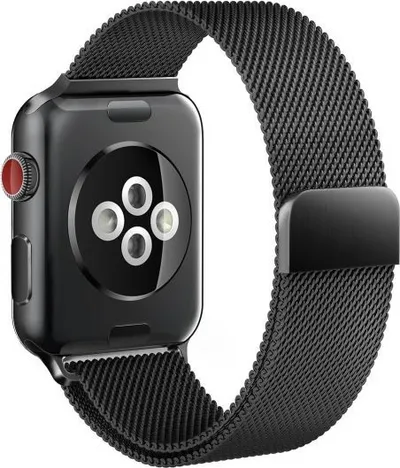Rrip çeliku Tech-Protect MilaneseBand për Apple Watch 4/5/6/7/8/9/SE (38/40/41 mm), zi - 1