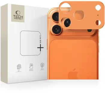 Mbrojtës kamerë Tech-Protect Camalloy Fit+ iPhone 17 Pro Max, aliazh alumini, Cosmic Orange