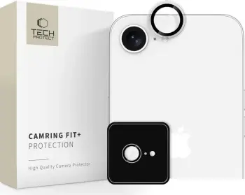 Xham mbrojtës Tech-Protect Camring Fit+ për Apple iPhone 16E, transparent