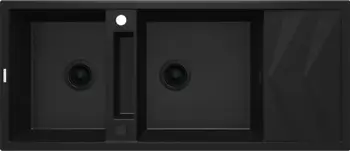 Lavaman kuzhine Deante Granite Magnetic, 2 kupa me pikatore, granit, nero