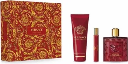 Set Versace Eros Flame, EDT 100ml + Sg 150ml+ Ts 10ml - 1