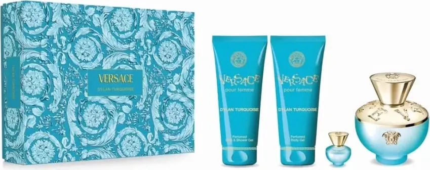 Set dhuratë Versace Dylan Turquoise, EDT Natural, 100 ml + xhel dushi, 100 ml + xhel dushi, 100 ml + EDT Mini, 5 ml - 1