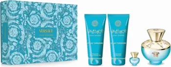 Set dhuratë Versace Dylan Turquoise, EDT Natural, 100 ml + xhel dushi, 100 ml + xhel dushi, 100 ml + EDT Mini, 5 ml