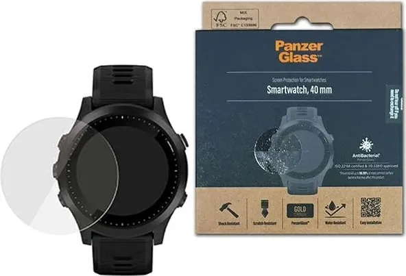 Mbrojtës ekrani PanzerGlass SmartWatch 40mm 3630, xham i temperuar, transparent - 1