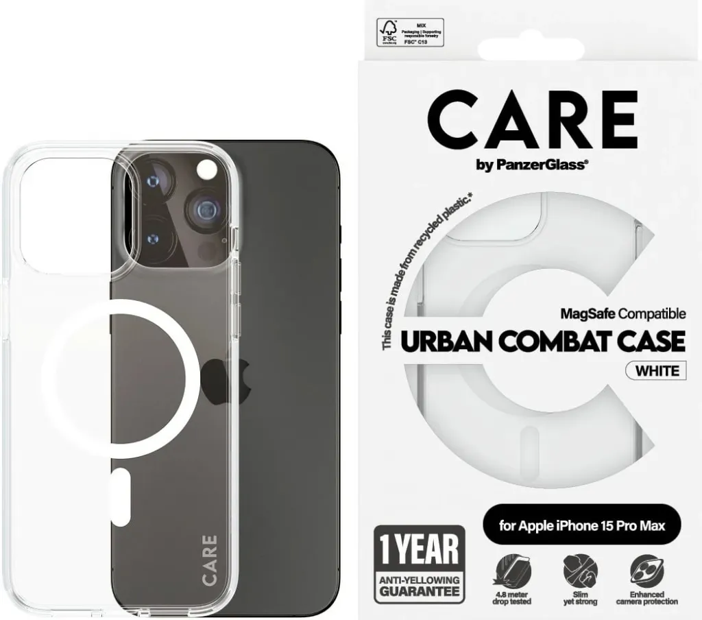 Mbështjellës PanzerGlass Urban Combat Case MagSafe për iPhone 15 Pro Max, Bardhë - 2