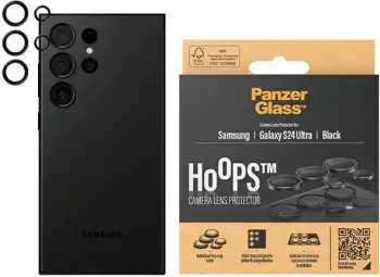 Mbrojtës kamere PanzerGlass Hoops për Samsung Galaxy S24 Ultra, i zi