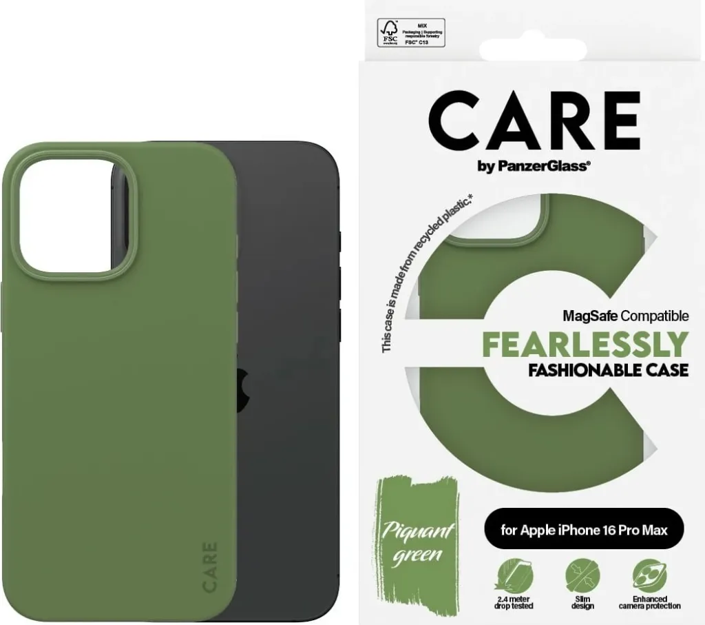 Mbështjellës PanzerGlass CARE për iPhone 16 Pro Max, MagSafe, e gjelbër - 2