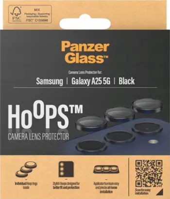 Mbështjellës kamerë PanzerGlass Hoops për Samsung Galaxy A25 5G, i zi