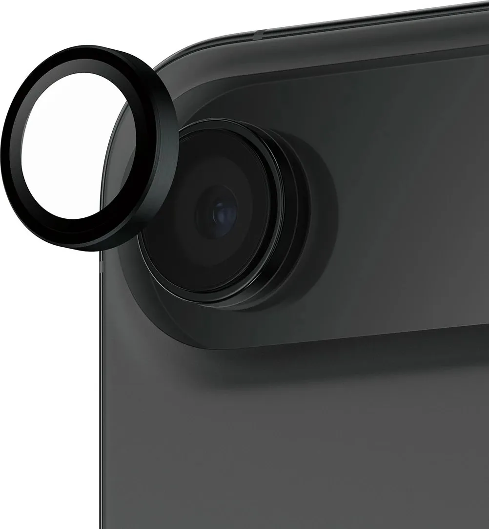 Mbrojtëse kamerë PanzerGlass Hoops, për iPhone Air, xham i temperuar, unaza metalike, e zezë - 1