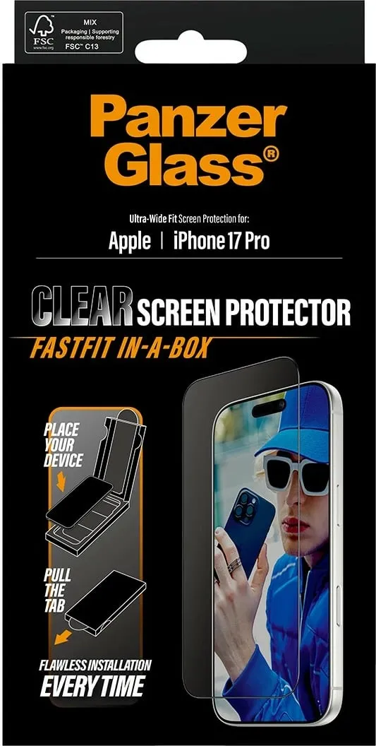 Xham mbrojtës PanzerGlass për iPhone 17 Pro, kornizë e zezë - 3