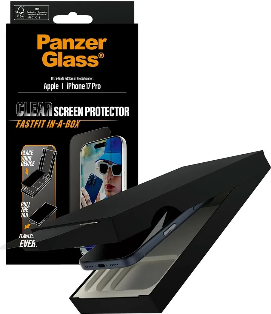 Xham mbrojtës PanzerGlass për iPhone 17 Pro, kornizë e zezë - 5