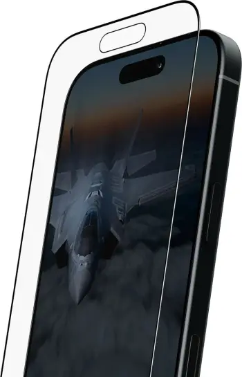 Mbrojtës ekrani PanzerGlass Stealth për iPhone 17 / iPhone 16 Pro, Ultra-Wide Fit, kornizë e zezë