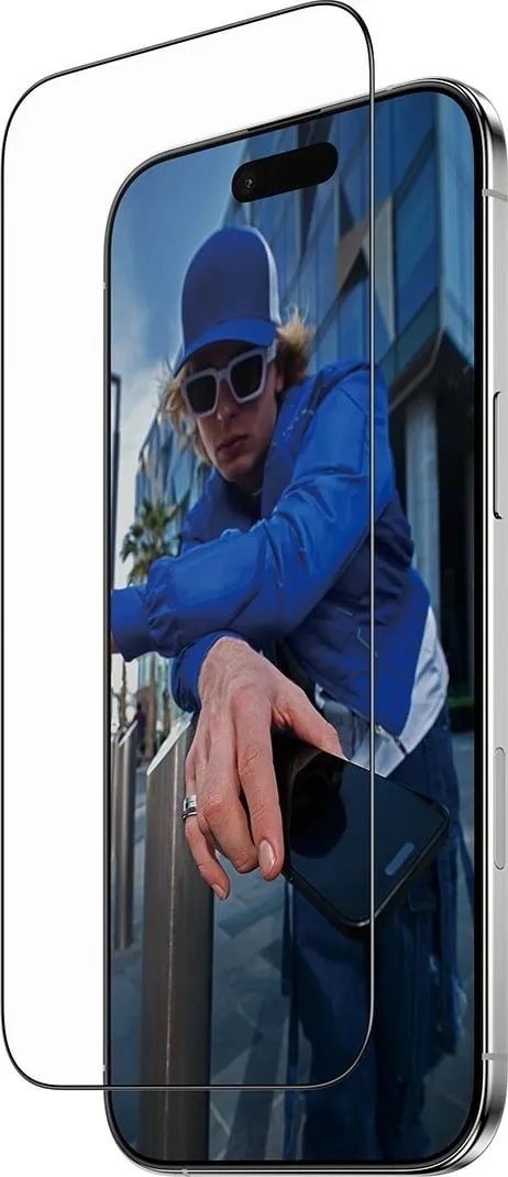 Xham mbrojtës PanzerGlass për iPhone Air, kornizë e zezë, UWF Fastfit - 1