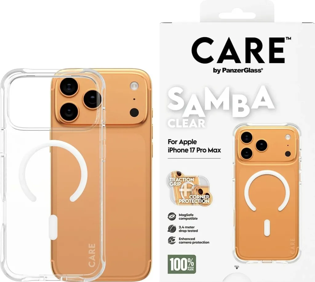 Mbështjellës PanzerGlass CARE Samba MagSafe për iPhone 17 Pro Max, transparent - 2