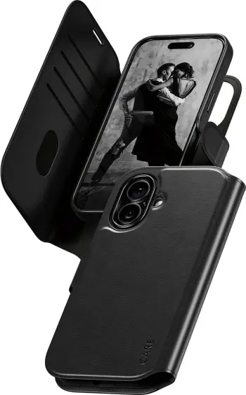 Mbështjellës PanzerGlass CARE Feature Case Tango 2in1 Wallet MagSafe për iPhone 17, i zi