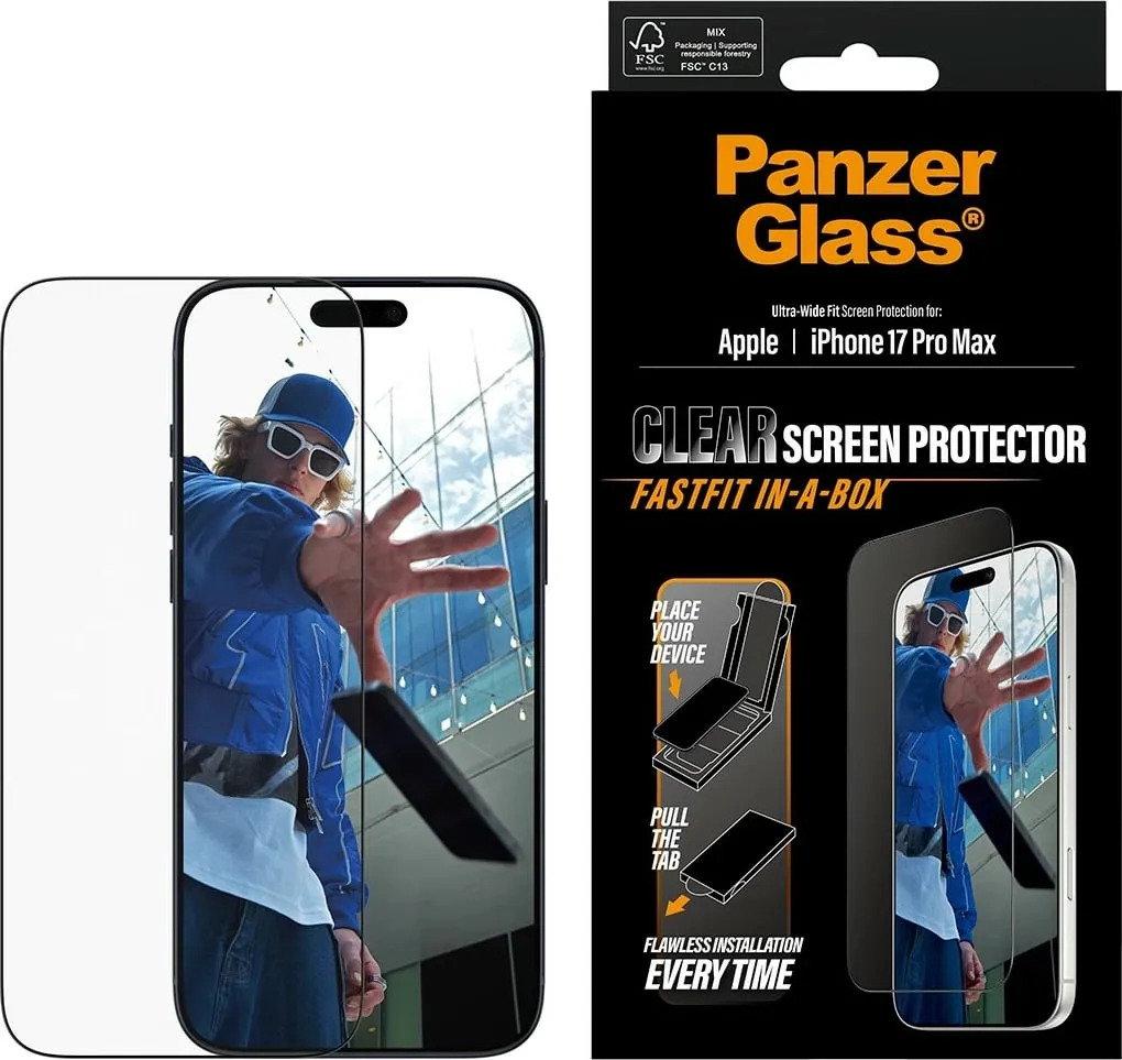 Mbrojtës ekrani PanzerGlass iPhone 17 Pro Max, kornizë e zezë - 2