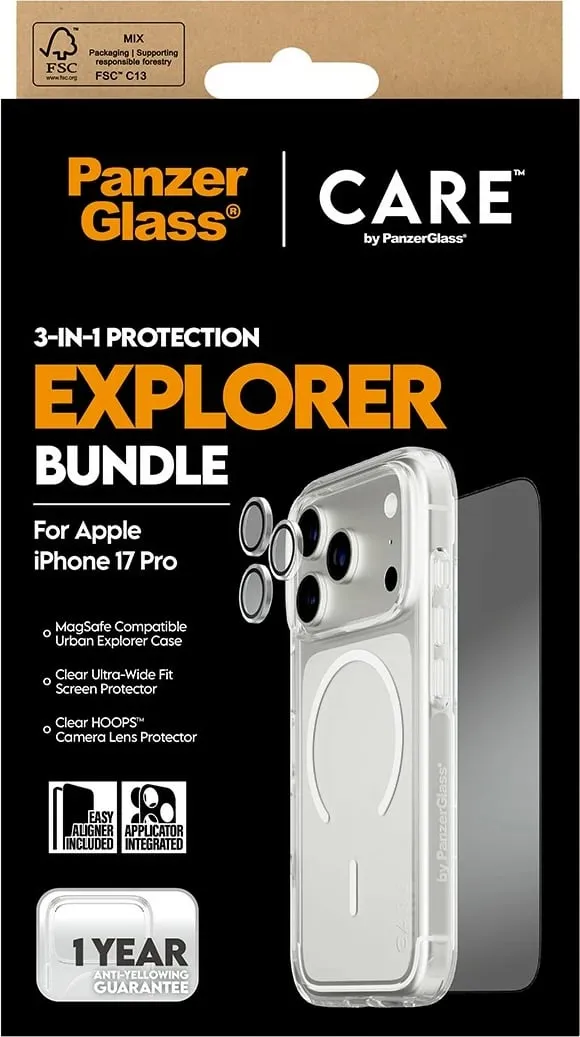 Mbështjellës PanzerGlass CARE 3-in-1 Flagship Explorer Bundle për iPhone 17 Pro transparent - 4