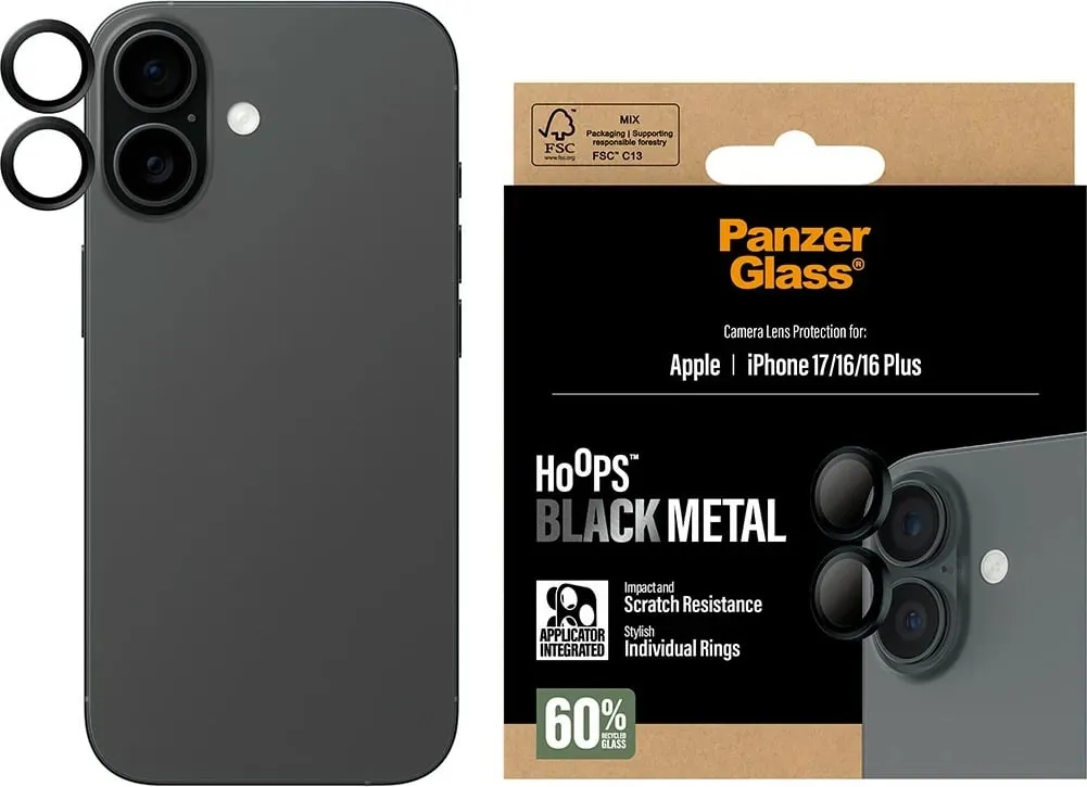 Mbështjellës PanzerGlass Hoops për kamera iPhone 17/16/16 Plus, zi - 2