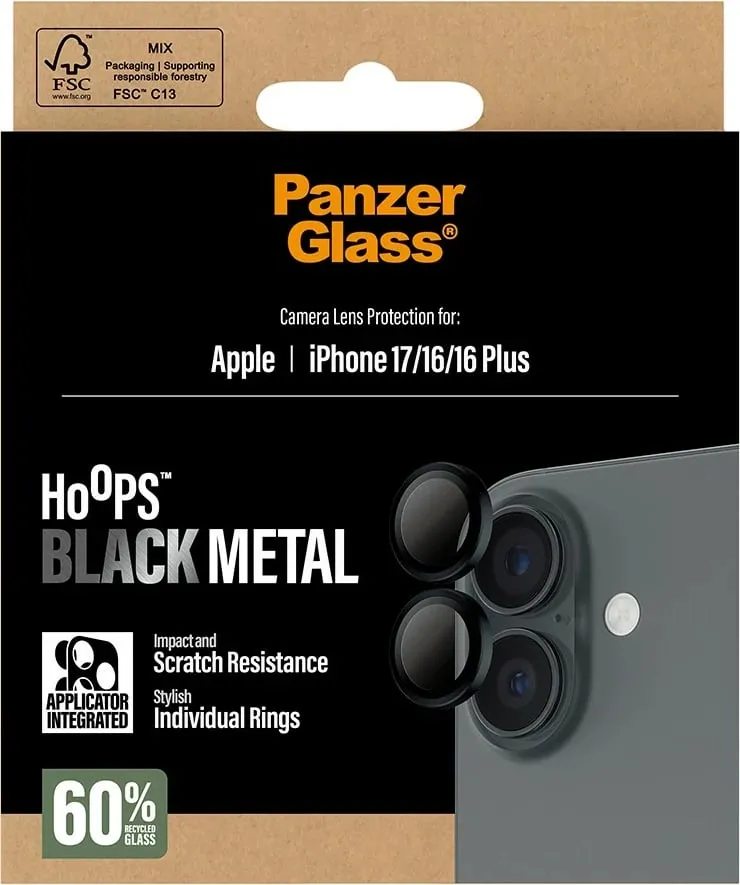Mbështjellës PanzerGlass Hoops për kamera iPhone 17/16/16 Plus, zi - 3