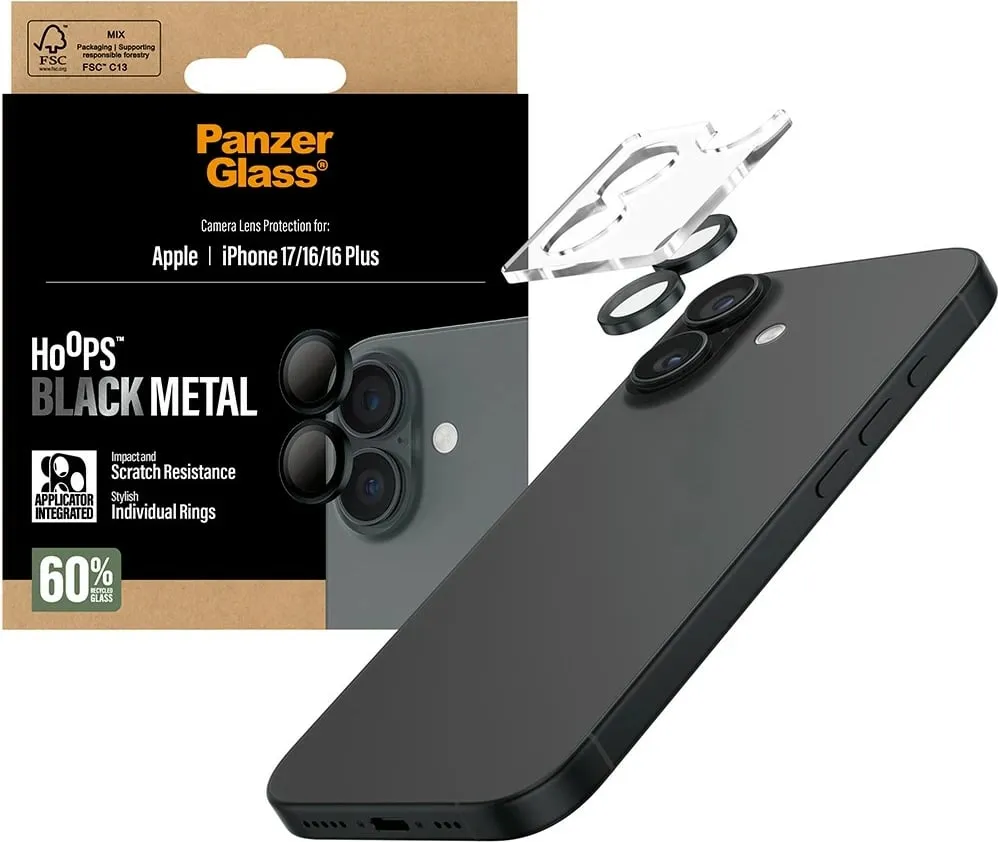 Mbështjellës PanzerGlass Hoops për kamera iPhone 17/16/16 Plus, zi - 5