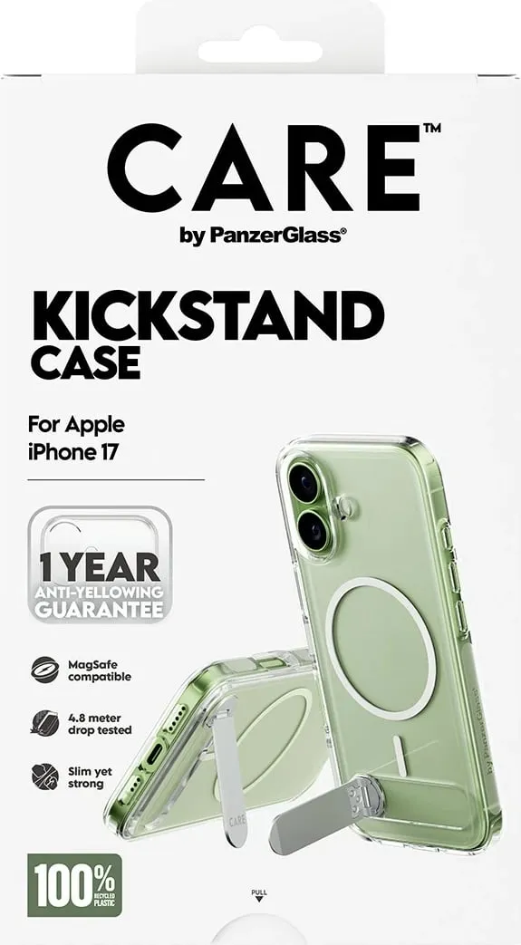 Mbështjellës PanzerGlass CARE Feature Case me kickstand për iPhone 17, transparent - 3