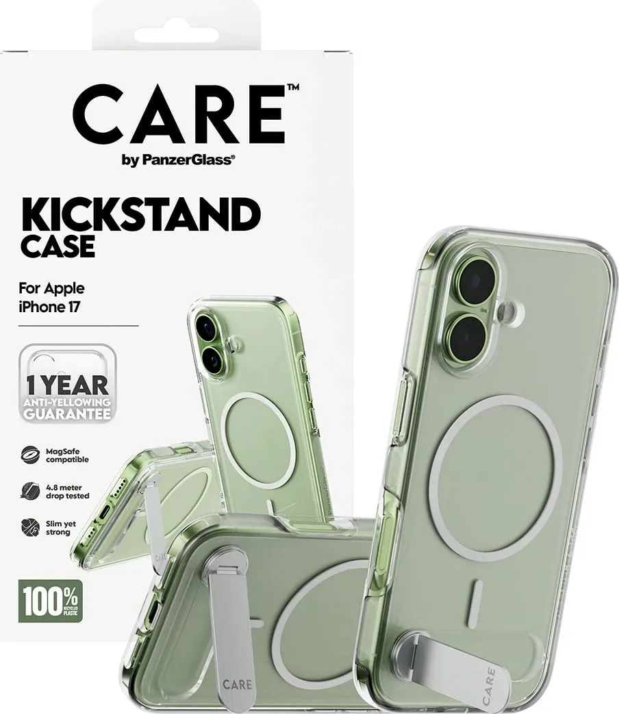 Mbështjellës PanzerGlass CARE Feature Case me kickstand për iPhone 17, transparent - 5