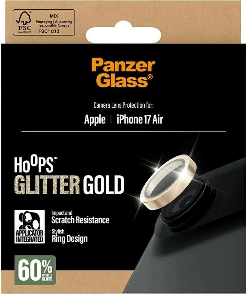 Mbështjellës PanzerGlass Hoops Glitter për iPhone 17 Air, ngjyrë ari - 3