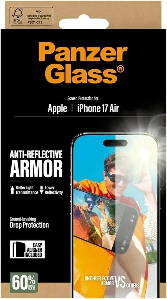 Mbështjellës xhami PanzerGlass Armor Anti-Reflective EasyAligner për iPhone 17 Air transparent - 3