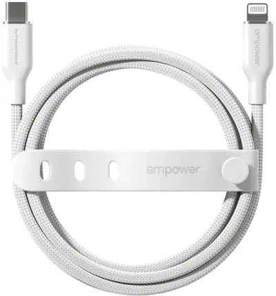 Kabllo USB C në Lightning PanzerGlass Empower Racing, 60W, 1.2m, USB 2.0, e bardhë argjendtë - 4
