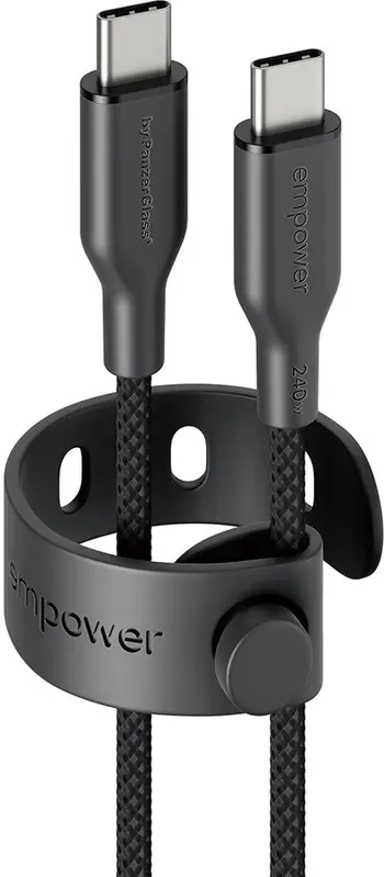 Kabllo USB C në USB C PanzerGlass Empower by Racing, 240W, 1.2m, e zezë