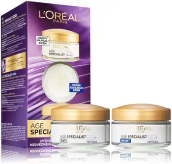 Set për fytyrë L´Oréal Paris Age Specialist 55+ Anti-Wrinkle, krem dite kundër rrudhave 50 ml + krem nate 50 ml