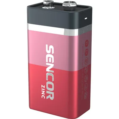 Bateri Sencor SBA 6F22 1BP 9V Zn, 1 copë - 2