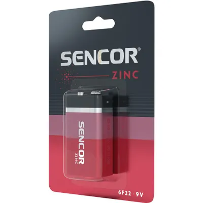 Bateri Sencor SBA 6F22 1BP 9V Zn, 1 copë - 5