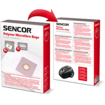 Set aksesorësh Sencor për fshesë elektrike, 5 qese mikrofibër (2.5l) + 1 mikrofiltër